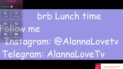 Snapshot of alannalove__ chatting on July 28, 6:20 pm Alanna online show from July 28, 6:20 pm
