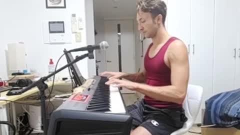 Snapshot of barebritpianist chatting on October 24, 8:00 am BareBritPianist online show from October 24, 8:00 am