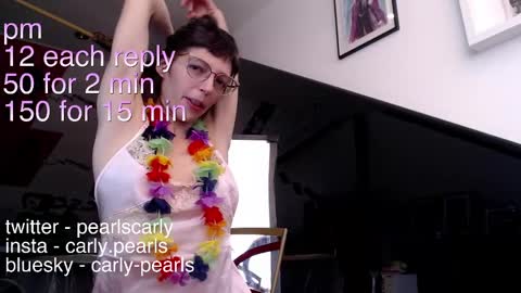 Snapshot of carlypearls chatting on January 22, 4:12 pm Carly Pearls online show from January 22, 4:12 pm