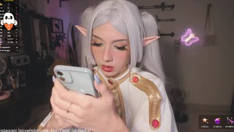 Snapshot of fairywhore chatting on December 5, 3:48 am Jackie Cosplayer online show from December 5, 3:48 am