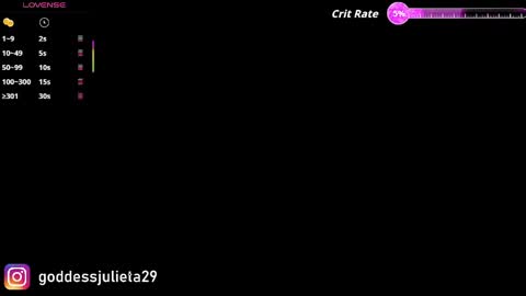 Snapshot of goddessjulieta chatting on May 26, 6:48 pm Julieta online show from May 26, 6:48 pm