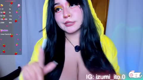 Snapshot of izumi_it0 chatting on April 3, 8:45 am Hi dont forget to follow me on Instagram so you can hear from me when Im not online. online show from April 3, 8:45 am