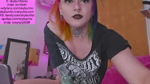 Snapshot of queer_burrito chatting on May 24, 3:22 am Sky Burrito online show from May 24, 3:22 am