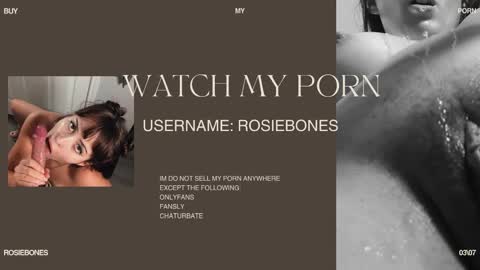 Snapshot of rosiebones chatting on May 18, 11:32 pm Rosie Bones online show from May 18, 11:32 pm