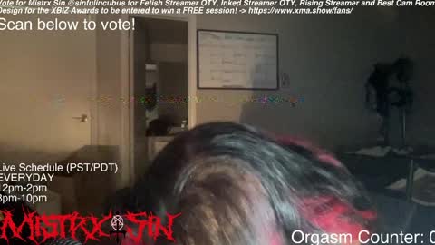 Snapshot of sinfulincubus chatting on March 27, 3:56 am Mistrx Sin online show from March 27, 3:56 am