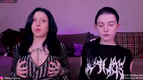 Snapshot of sleepingduo chatting on June 12, 7:35 pm Hi We are Iva and Angela Nice to meet u 3 online show from June 12, 7:35 pm