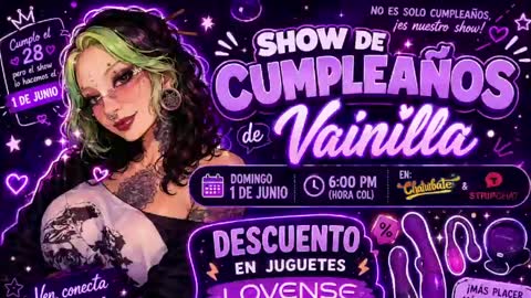 Snapshot of vainilla_l chatting on June 2, 12:56 am Vainilla Independent model online show from June 2, 12:56 am
