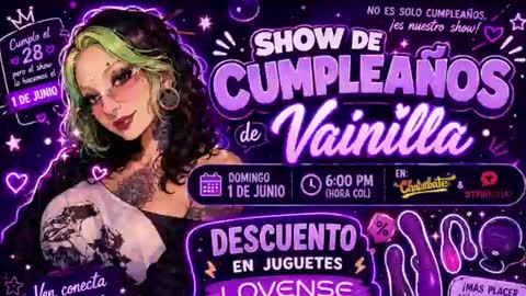 Snapshot of vainilla_l chatting on June 21, 2:14 am Vainilla Independent model online show from June 21, 2:14 am