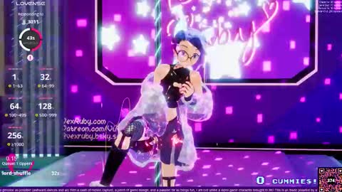 Snapshot of vexruby chatting on November 9, 1:04 am Vex Ruby online show from November 9, 1:04 am