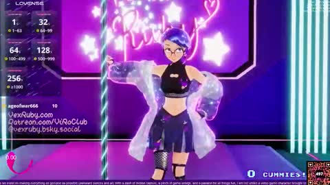 Snapshot of vexruby chatting on February 8, 1:09 am Vex Ruby online show from February 8, 1:09 am