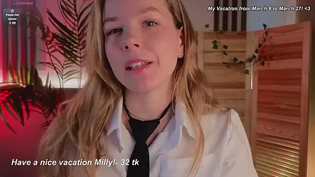 milly shy online show from March 7, 8:23 am