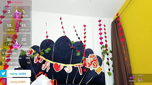 Snapshot of CurvyViolet chatting on February 17, 12:16 pm CurvyViolet online show from February 17, 12:16 pm