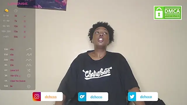 Snapshot of dchcco chatting on October 16, 12:33 am dchcco online show from October 16, 12:33 am