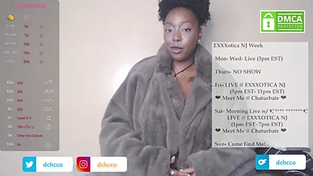 Snapshot of dchcco chatting on October 20, 5:57 pm dchcco online show from October 20, 5:57 pm