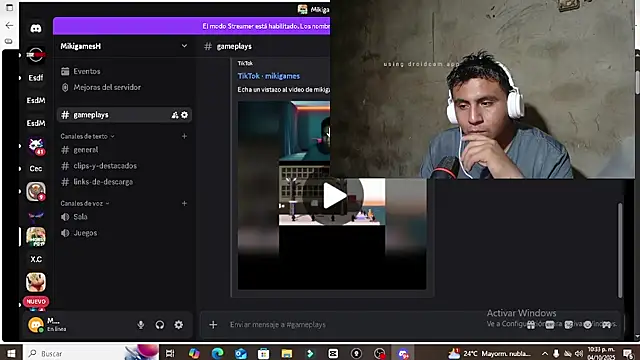 Snapshot of mikigamesH2 chatting on October 5, 4:33 am mikigamesH2 online show from October 5, 4:33 am