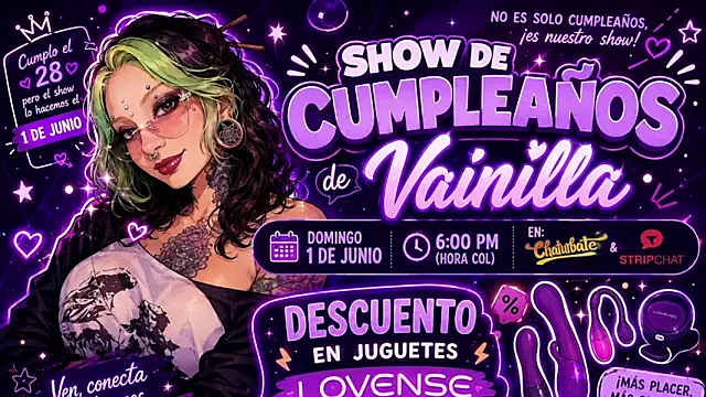 vainilla doll online show from June 18, 2:45 am