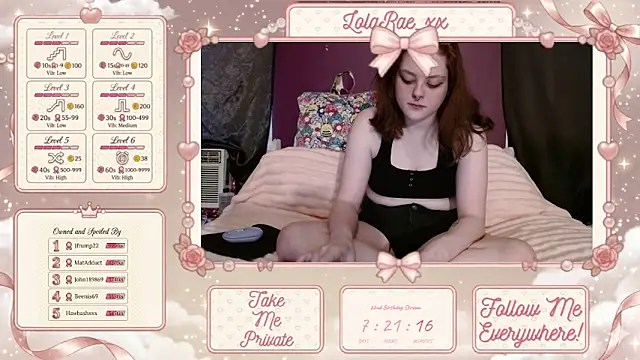 Snapshot of lolarae_xx chatting on June 6, 4:44 pm lolarae xx online show from June 6, 4:44 pm