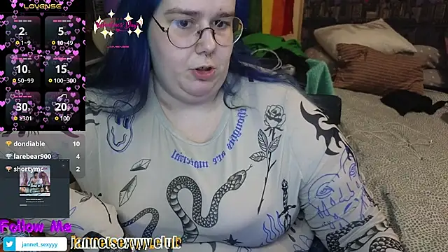 Snapshot of JannetPie chatting on February 19, 11:46 pm JannetPie online show from February 19, 11:46 pm