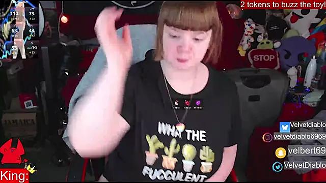 Snapshot of VelvetDiablo chatting on January 7, 12:13 am VelvetDiablo online show from January 7, 12:13 am