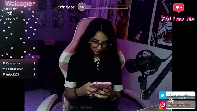 Snapshot of Abysparadise chatting on October 31, 3:18 am Abysparadise online show from October 31, 3:18 am